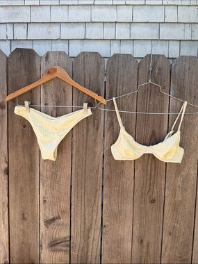 Montce Ribbed Bikini Set in Pale Yellow